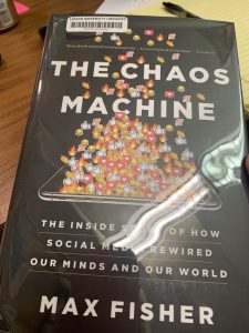 Cover of the book "The Chaos Machine" by Max Fisher